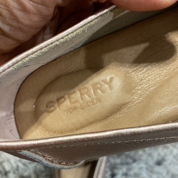 Sperry metallic all leather Rosegold loafers size 7 women’s - Picture 7 of 10